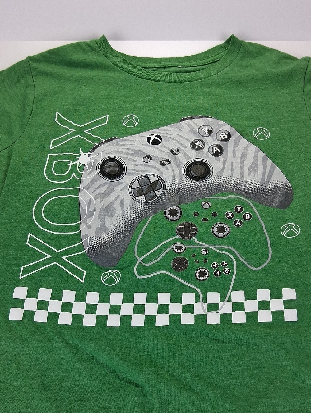 Boys Xbox Graphic Tee Shirt Size Large Green With Controller Logo In Center - Picture 3 of 4